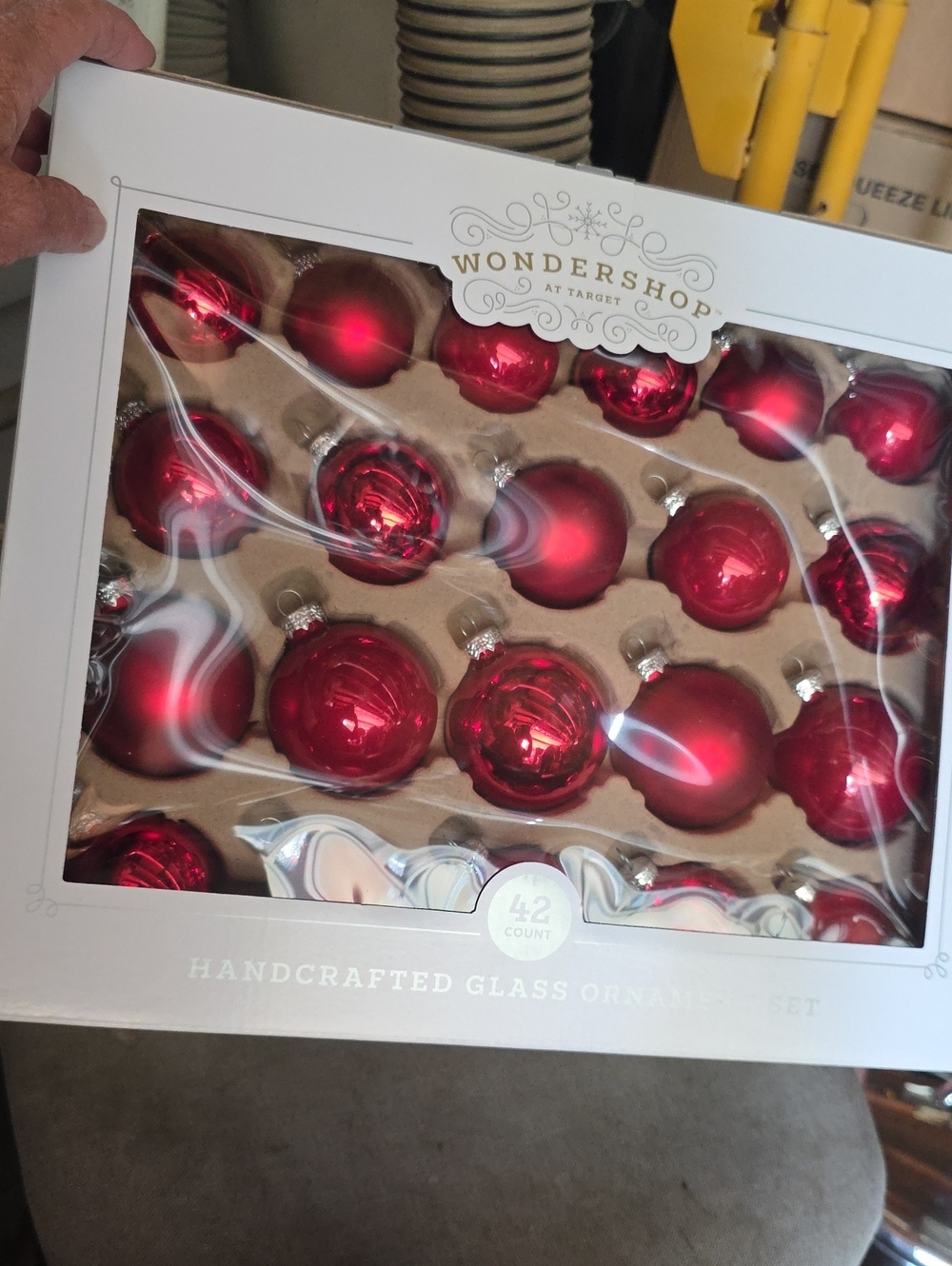 Wondershop Shiny Red Handcrafted Glass Ornament Set 42 Pc